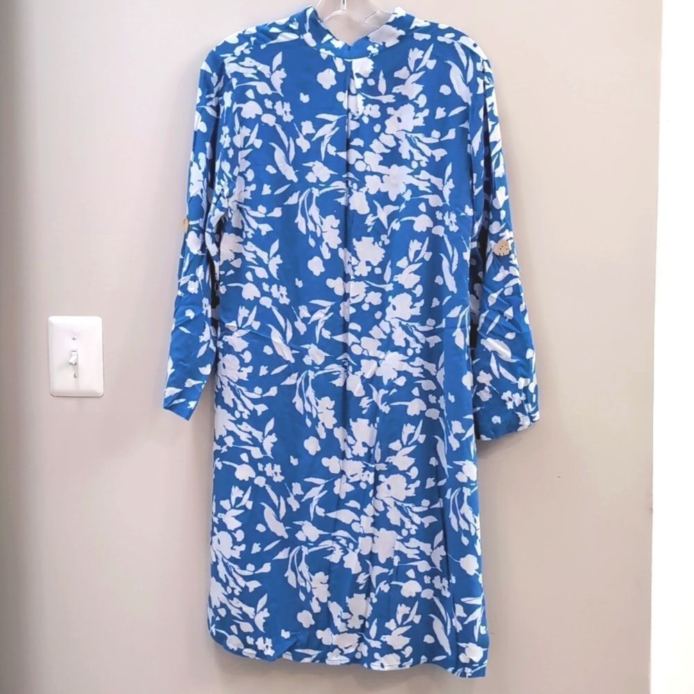 WALKER & WADE Day Tripper Tunic Dress in Cornflower Blue Sz Small - Picture 5 of 11